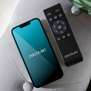 Вентилятор стельовий Cecotec EnergySilence Aero 5500 Aqua IronDarkWood Connected, DC мотор 40W, Wi-Fi, для дому та вулиці, 3 лопаті, 6 швидкостей, металік та темно-коричневий