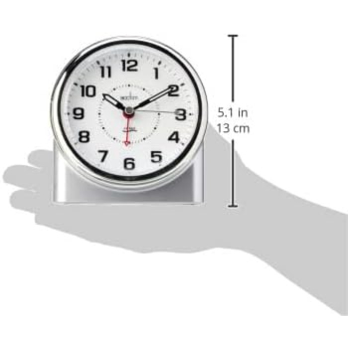 Acctim 14287 Central Alarm Clock, Silver