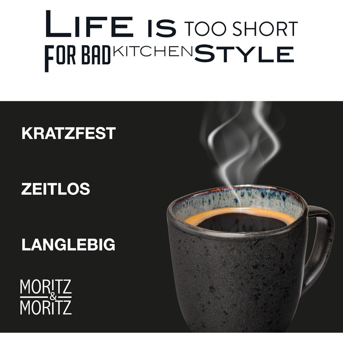 Набір келихів для кави Moritz & Moritz ORGANIC 6 шт. - сірий керамічний набір з неповторним градієнтом кольору, придатний для миття в посудомийній машині