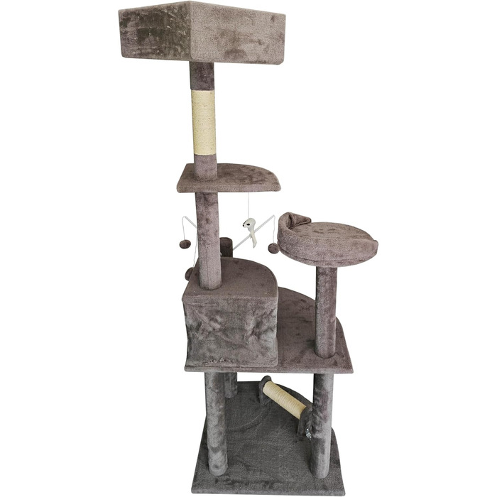 Кігтеточка для котів ESTEXO, 163 см, сірий колір. Ігровий комплекс, кріпиться до стіни, для котів