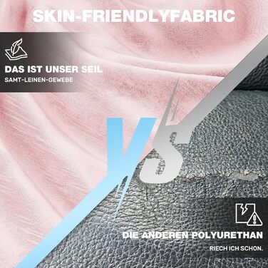Геймерське крісло SUKIDA з підставкою для ніг, підголівником та підтримкою попереку, оббите тканиною - рожеве