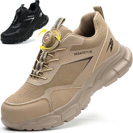 Робочі черевики для чоловіків та жінок. Легкі, дихаючі, з металевим підноском. Чоловічі та жіночі робочі черевики для промисловості, 44 EU, хакі