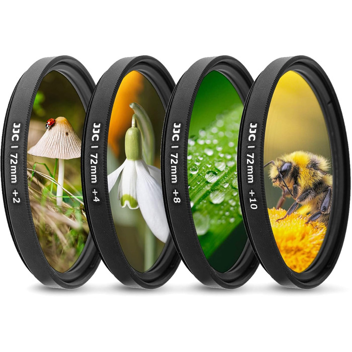 Набір макрофільтрів JJC 58 мм (+2, +4, +8, +10) для Canon EOS 90D 80D 5DII 5DIII 60D 70D та інші камери з об'єктивом 58 мм, + сумка для фільтрів