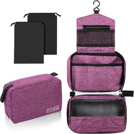 Чоловіча/жіноча косметичка для подорожей з гачком, велика, фіолетового кольору