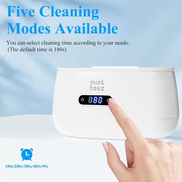 Пристрій для ультразвукового очищення Minthouz: окуляри, ювелірні вироби, годинники. 600 мл, 5 режимів очищення