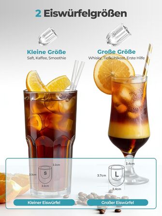 Машина для льоду FOHERE портативна, самоочисна, 14 кг/24 год, 2 розміри, компактний дизайн, керування однією кнопкою, інтелектуальні сповіщення, з лопаткою та кошиком для дому/бару/офісу/кемпінгу (чорний)