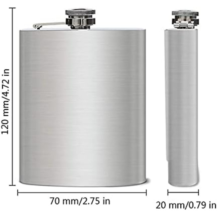 Фляга з воронкою, 4oz, нержавіюча сталь 304, 100% без витоків, портативна фляга для чоловіків та жінок