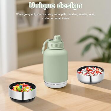 Миска для собак 3-в-1 з термоізоляцією, зелена, L | Миска, пляшка для води, годівниця для собак на винос