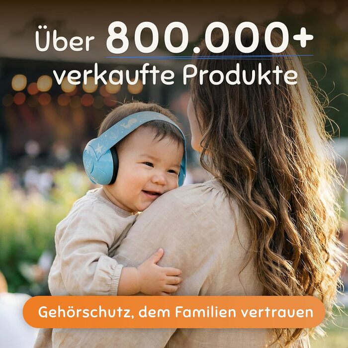 Schallwerk Mini+ - Навушники-захисники для малюків - високоякісні навушники для захисту від шуму для дітей - захист слуху для дітей, захист слуху для немовлят, навушники-захисники для немовлят, захист від шуму, небесно-блакитний