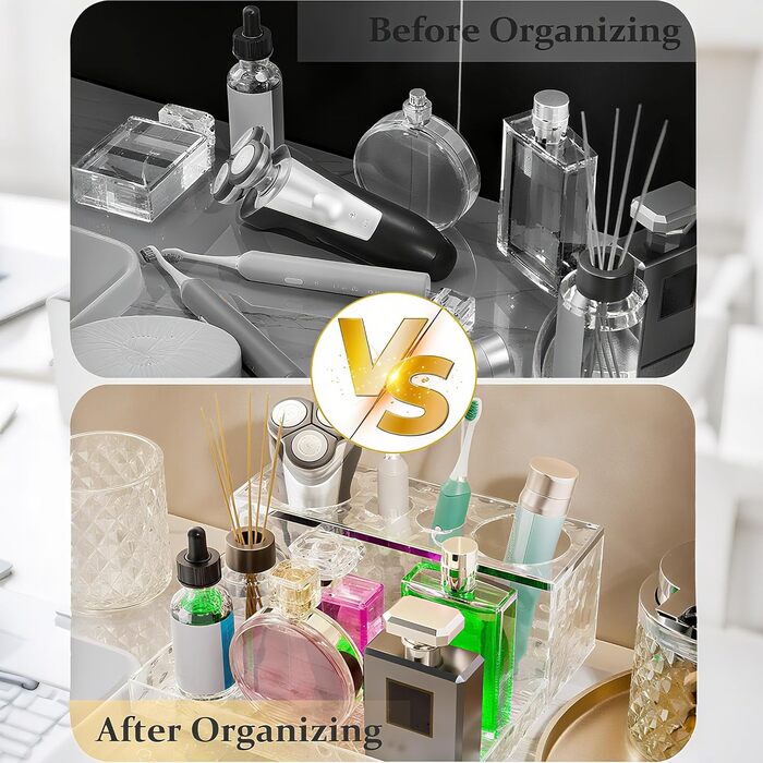 Набір аксесуарів для ванної кімнати зі скла, 5 предметів: мильниця, стакан, органайзер, тримач для зубних щіток, флакон для мила. Прозорий декор для раковини.