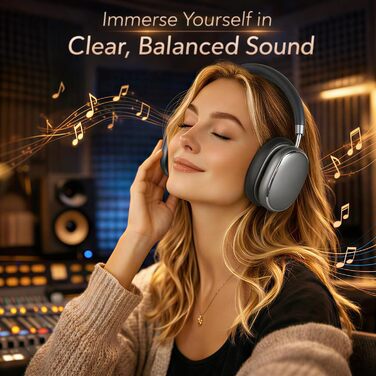 Навушники бездротові Bluetooth 6.0 NC95 з активним шумозаглушенням, регульованим колесом, 120+ годин роботи, персоналізація EQ через додаток, сірий