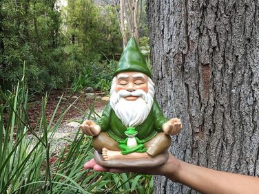 GlitZGlam Zen-Zwerg – Peace and Tranquility for Your Fairy Garden and Garden Gnomes 9 Inch Tall Miniature Figurine