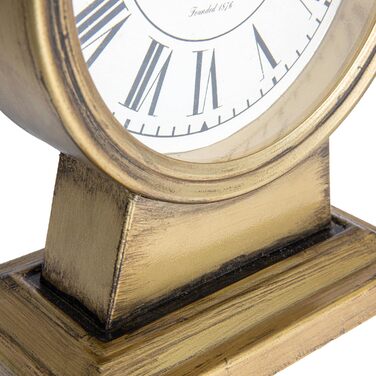 Creative Co-op Metal Mantel Clock, Gold Finish