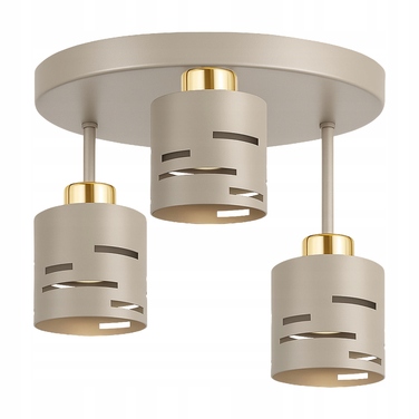 Стельна LED-лампа LEDLUX бежево-золота, металева, 3xE27