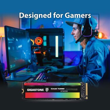 SSD Gigastone M.2 2280 PCIe Gen3 500GB з радіатором - NVMe для ігор, графіки та відеомонтажу