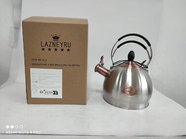 Кришка-свисток з нержавіючої сталі 2.6 л, сумісна з усіма типами плит, включаючи індукційну (срібна)