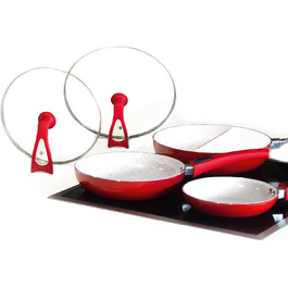 Набір сковорідок Duo 2 Magic Premium (3 шт.) – 28, 24 та 20 см, з кришкою, знімний ручка, для всіх типів плит