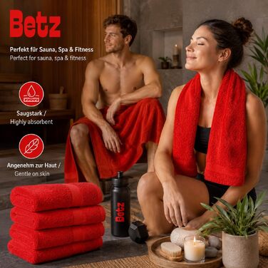 Набір махрових рушників Betz Premium, 6 шт. (4 шт. 50x100 см, 2 шт. 70x140 см), 100% бавовна, червоний