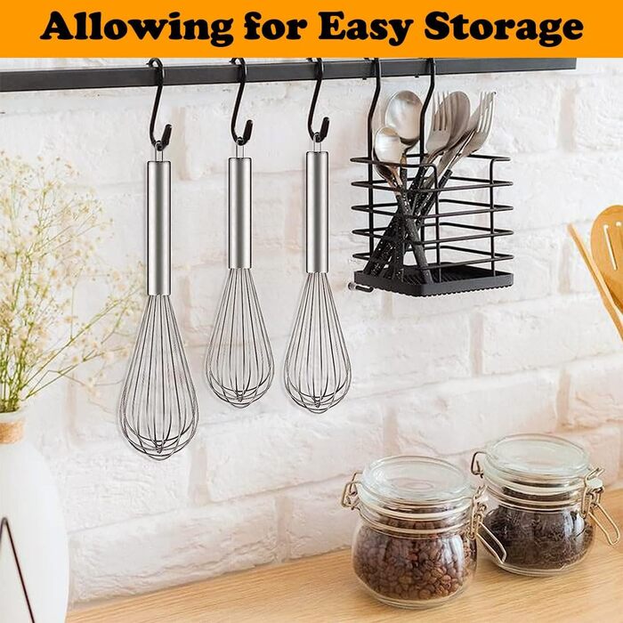 Набір вінчиків з нержавіючої сталі, 3 шт. (8', 10', 12') для приготування, збивання та змішування