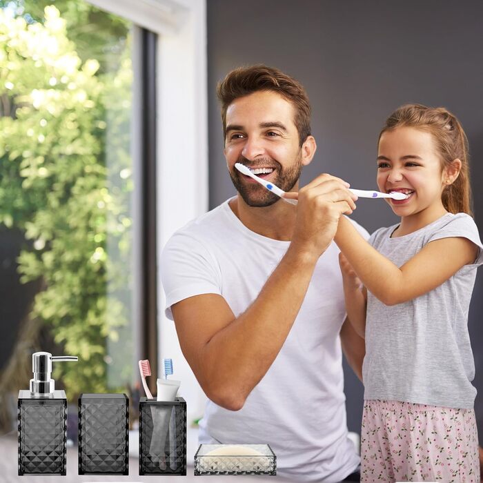 Набір аксесуарів для ванної кімнати сірого кольору (4 шт.)