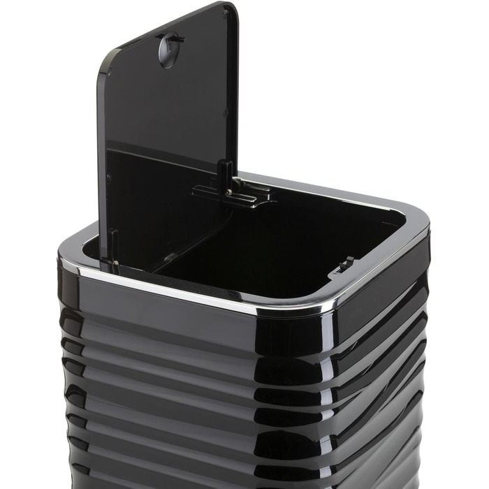 Набір для ванної кімнати HowHomely: щітка для унітазу, сміттєвий бак, дозатор мила, мильниця, чорний/сріблястий