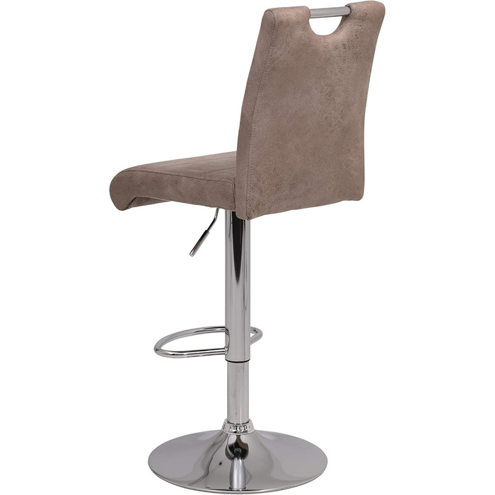 Hela Bar Stools - Miranda Bistro Stools, Faux Leather with Trumpet Base, Adjustable Height (60-82cm), 360° Swivel, 2-Piece Set (Beige)