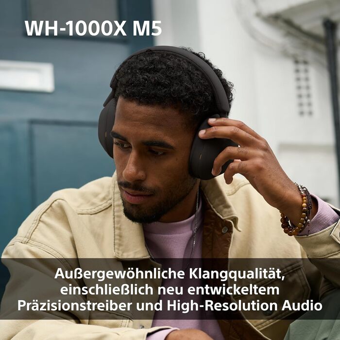Навушники Sony WH-1000XM5 з шумозаглушенням, Bluetooth, чорні - преміум якість, Hi-Res Audio, до 30 год роботи, з кейсом