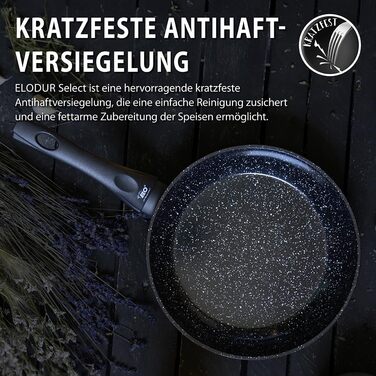 Сковорода ELO Belugo з кованого алюмінію, 20 см – антипригарне покриття ELODUR® Select, для індукційних плит, чорна