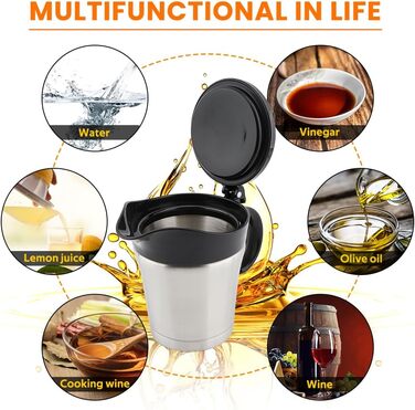 Double-walled stainless steel gravy boat with hinged lid, 500 ml sauce dish for serving sauces or cream (Size: 500 ml)