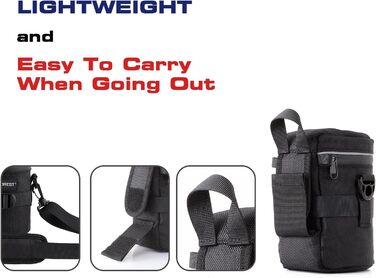 Чохол для об'єктива камери, нейлон, чорний, XL (10.5 x 18.5 см)