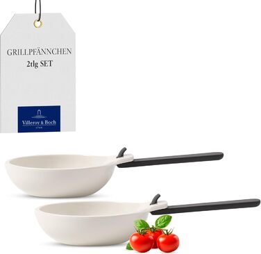 Villeroy & Boch BBQ Passion сковорідка для гриля з ручкою, 2 шт, преміум порцеляна, біла