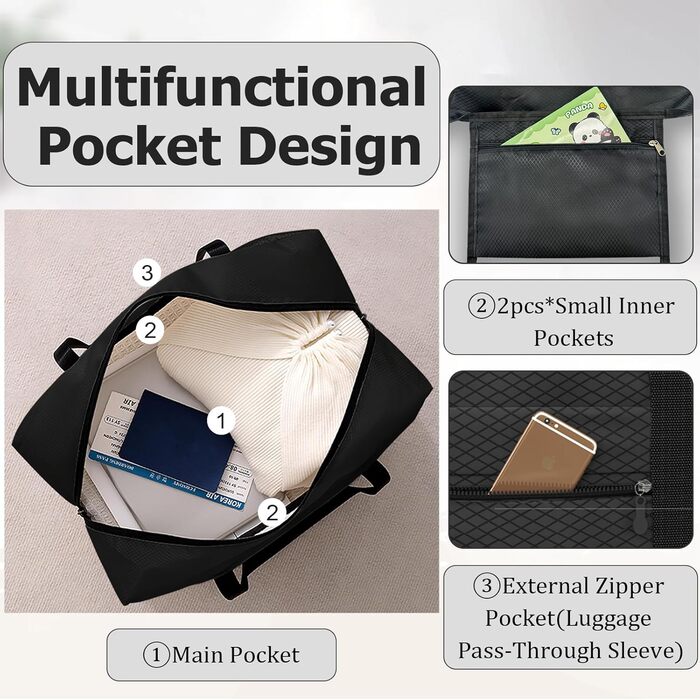 Органайзер для валіз 12 шт., водовідштовхувальний набір пакувальних кубиків, туристичний органайзер для багажу, сімейні подорожі, зберігання вдома (Чорний 1x маленький кубик + 1x 20л складана ручна сумка)