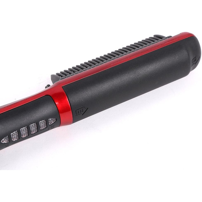 Випрямляч для волосся Pro-Ion: щітка для випрямлення волосся, анти-опік, стилінг (червоний)