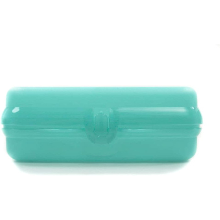 Tupperware To Go Sandwich Box light turquoise lunch box bread box school 38001