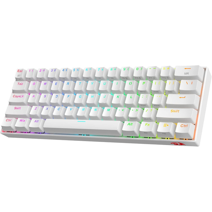 Redragon K530 Pro Draconic - Механічна ігрова клавіатура 60% з RGB підсвічуванням та Tactile brown перемикачами (61 клавіша, Hot-Swap, Bluetooth/USB, Windows/Mac/Android)