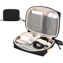 Органайзер для кабелів SIMTOP: компактний кейс для аксесуарів, SD-карт, Powerbank, ідеальний для подорожей, офісу та фотографії, зелений (чорний)