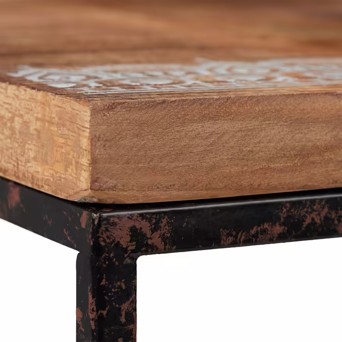 Relaxdays Side Table Set of 3 Mango Wood