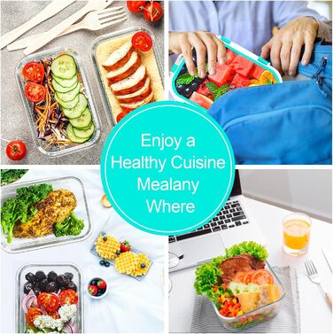 Набір скляних контейнерів Verones (10 шт), зелені, з герметичними кришками, для зберігання їжі, морозильник, посудомийна машина