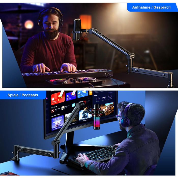 Кріплення для мікрофона Aokeo AK-58 - низькопрофільний тримач для HyperX, Elgato, Shure, Blue Yeti