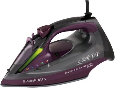 Russell Hobbs Steam Iron, Ceramic Non-Stick Sole, 195g Steam Shot, 50g Variable Steam, 380ml Water Tank, Self-Cleaning, Anti-Scale & Anti-Drip Function, Indicator Light, 2800W, 27281-56