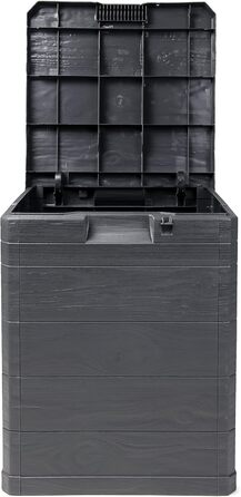 Скриня для зберігання Ondis24 Madera Mini 90 л, дерев'яний дизайн, з замком, для подушок, антрацит