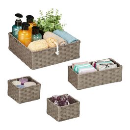 Relaxdays Woven Storage Basket Set of 4