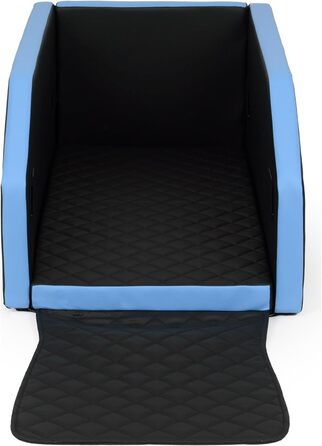 Автоматичне ліжко для собак у авто, 55x100 см (чорний, блакитний)