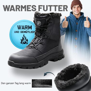 Зимові робочі черевики ANGRYRAM для чоловіків та жінок. Теплі, з металевим підноском, неслизькі, чорні. Розмір 44 EU