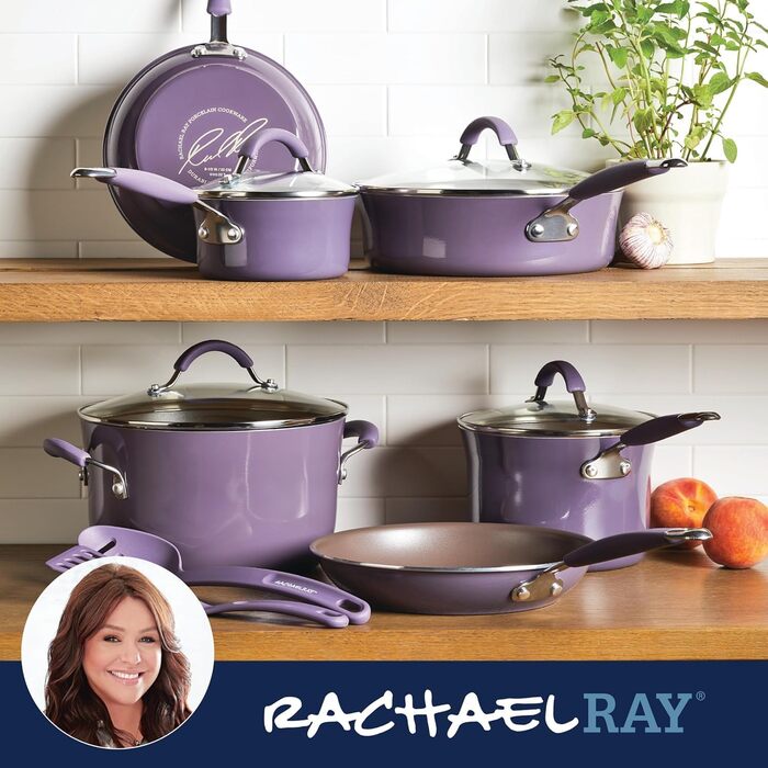 Набір посуду Rachael Ray Cucina Nonstick, 12 предметів, лавандовий