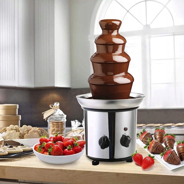 Домашній шоколадний фонтан на 3 яруси для fondue, 320 Вт