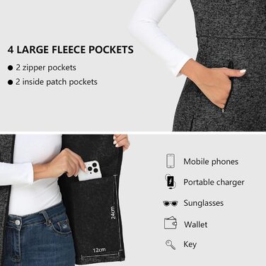 Жіноча флісова жилетка Soneven Daen Weste для бігу, походів та їзди на коні. Легка, вітронепроникна жилетка з м'якого флісу, підходить для зими. Розмір M, колір: темно-сірий.