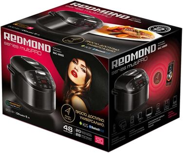 Мультиварка Redmond SkyCooker RMC-M800S 5л з керуванням зі смартфона, чорна