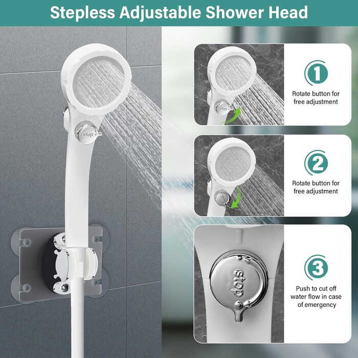 Upgraded Portable Camping Shower, Camping Shower with Rechargeable 6000mAh Battery and Temperature Display, Mobile Shower Set with Showerhead and Hose for Hiking, Camping, Travel, Beach, Pet