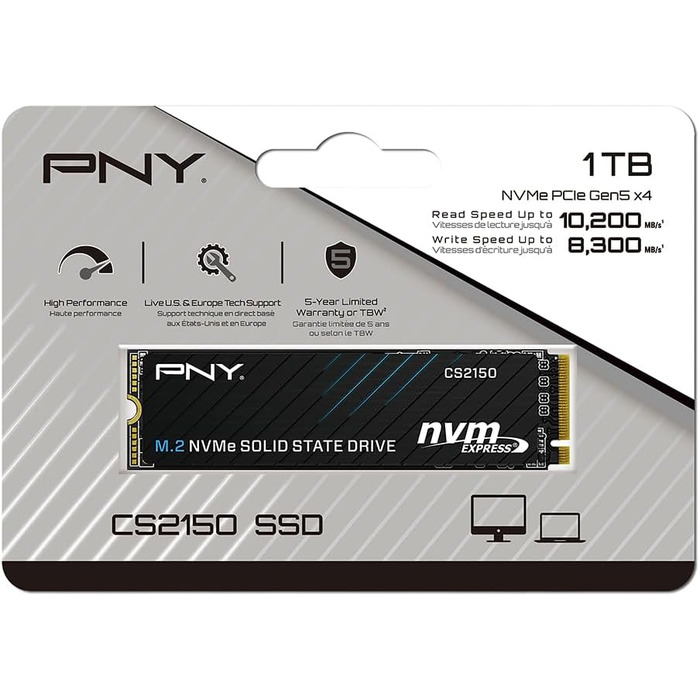 SSD PNY M.2 NVMe 1TB Black CS2150 - Швидкий накопичувач для ПК